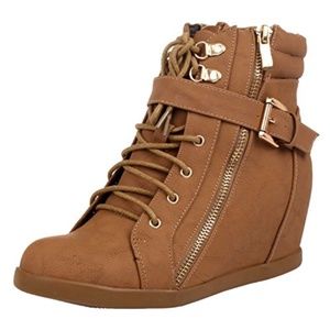 Peter-1 Lace-Up Wedge Fashion High Top Sneakers